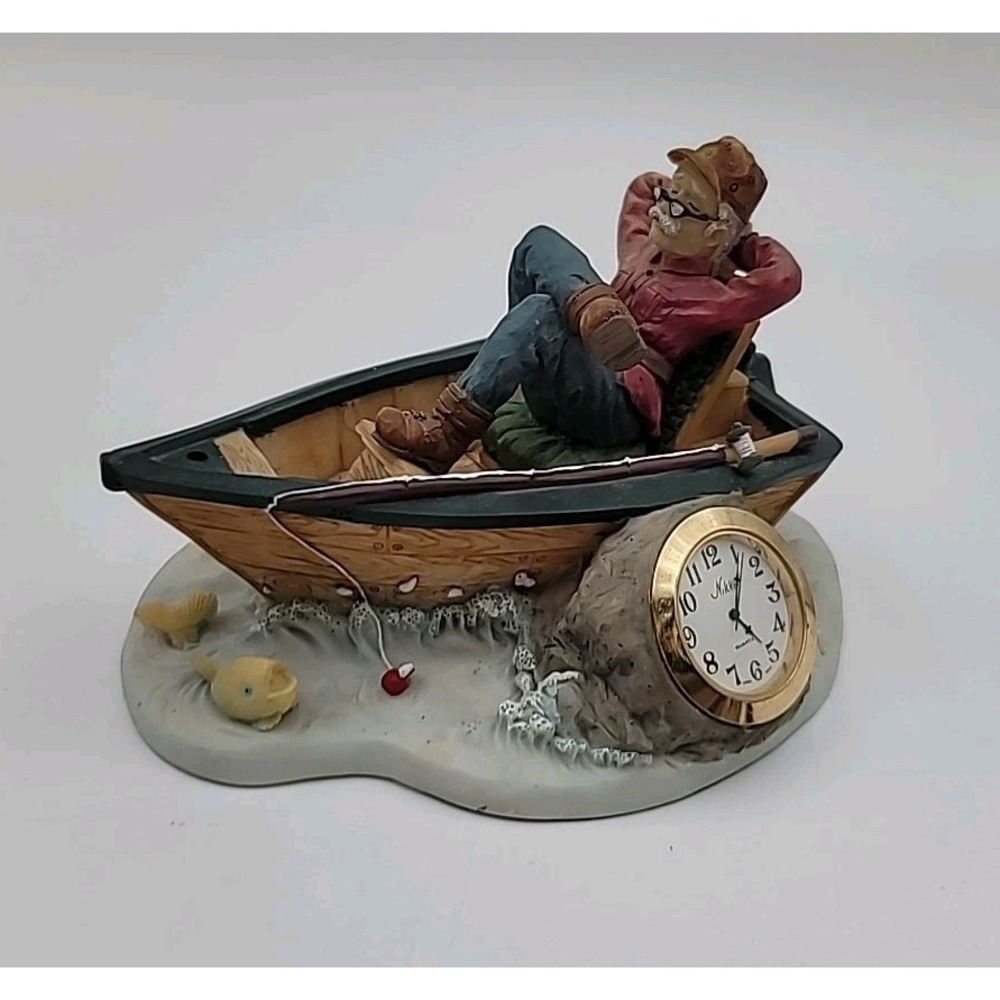 VTG Desk Clock Fishermans Dream With Removable Quartz‎ Watch Face